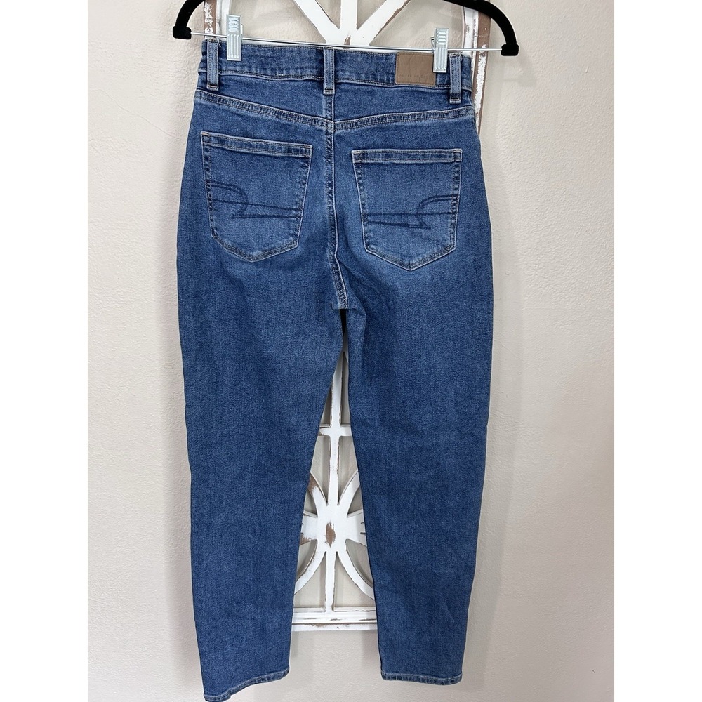 American Eagle Stretch SIZE 2 REGULAR Medium Wash Hi Rise Mom Jeans *J264 - Picture 2 of 6